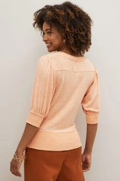 Next Cosy Lightweight Short Puff Sleeve Top -Next shop 167133s3 scaled