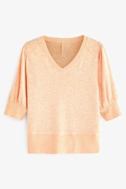Next Cosy Lightweight Short Puff Sleeve Top -Next shop 167133s5 scaled