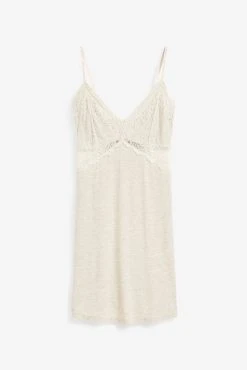Next Oatmeal Viscose Lace Nightie Slip -Next shop 177284s5 scaled