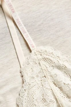 Next Oatmeal Viscose Lace Nightie Slip -Next shop 177284s8 scaled