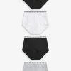 Next Cotton Rich Logo Knickers 4 Pack