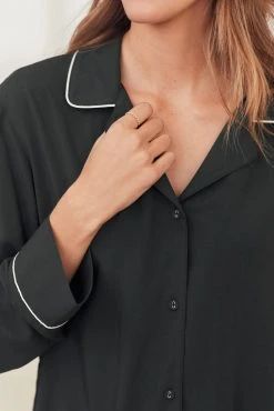 Next Black With White Piping Button Through Pyjamas -Next shop 230219s3 scaled