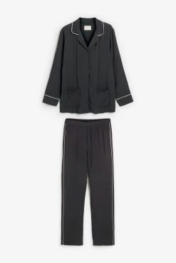 Next Black With White Piping Button Through Pyjamas -Next shop 230219s4 scaled