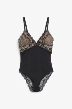 Next Black Lace & Microfibre Lightly Padded Wire Free Body -Next shop 230565s5 scaled