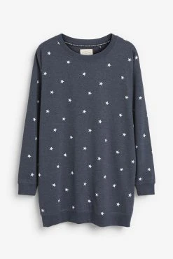 Next Navy Blue Stars Cotton Tunic And Legging Pyjamas Set -Next shop 247255s6 scaled