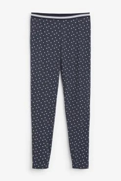 Next Navy Blue Stars Cotton Tunic And Legging Pyjamas Set -Next shop 247255s7 scaled