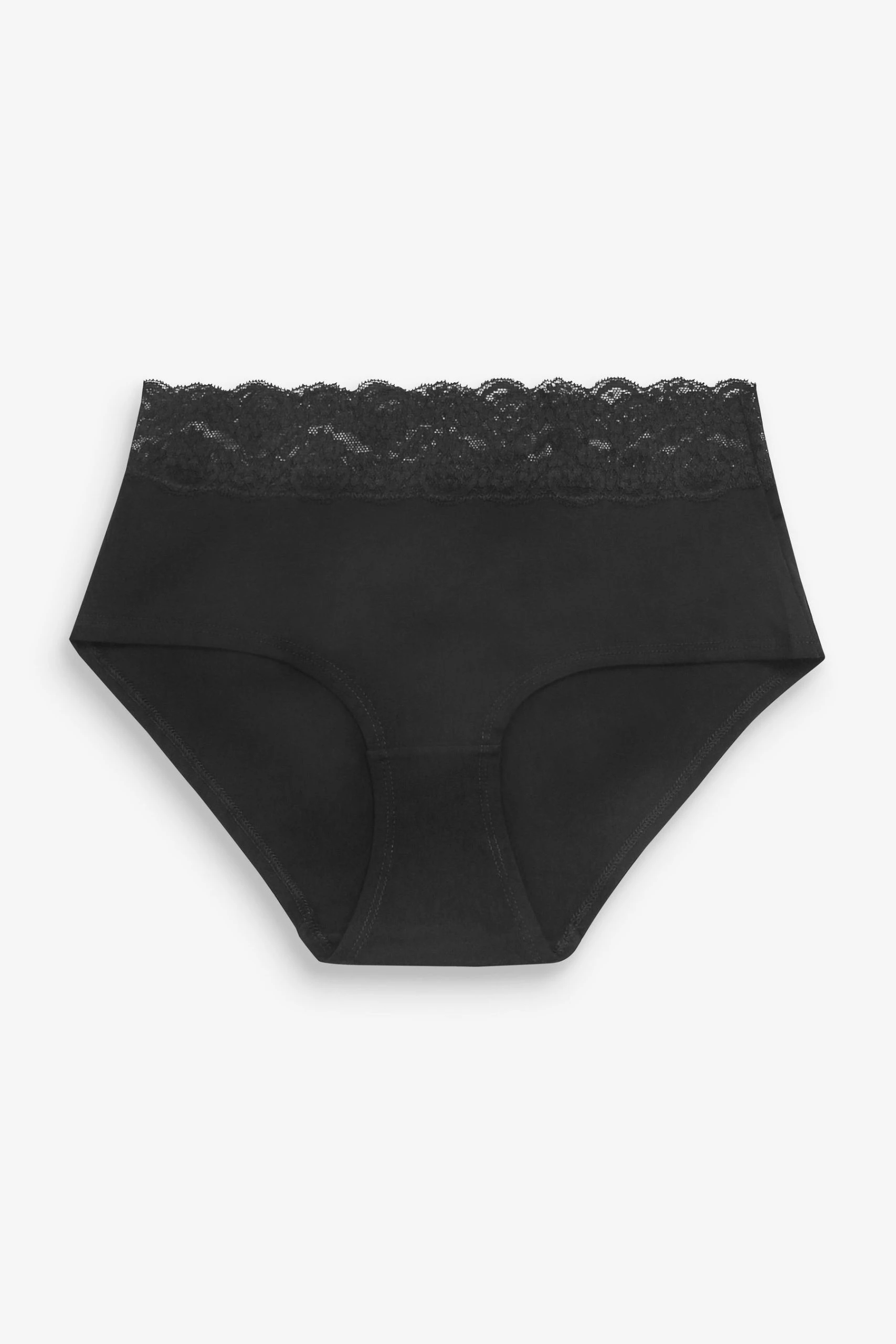 Next Lace Trim Cotton Blend Knickers 4 Pack 4 Next Lace Trim Cotton Blend Knickers 4 Pack - Image 4
