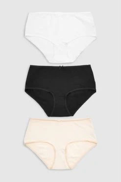 Next Black/White/Nude Cotton Rich Knickers 7 Pack