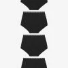 Next Cotton Rich Logo Knickers 4 Pack