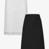 Next Black/White Cotton Long Half Slips 2 Pack