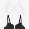Next Black/White DD+ Light Pad Balcony Bras 2 Pack