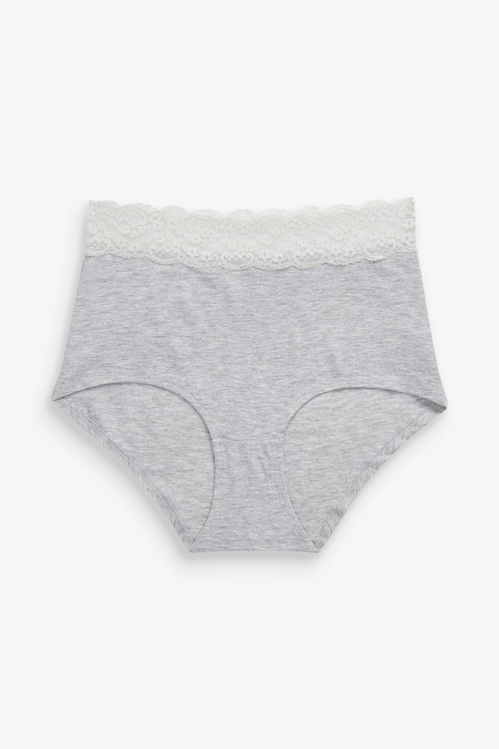 Next Lace Trim Cotton Blend Knickers 4 Pack 4 Next Lace Trim Cotton Blend Knickers 4 Pack - Image 4