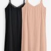 Next Black/Nude Soft Microfibre Slips Two Pack