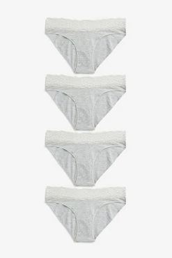 Next Lace Trim Cotton Blend Knickers 4 Pack