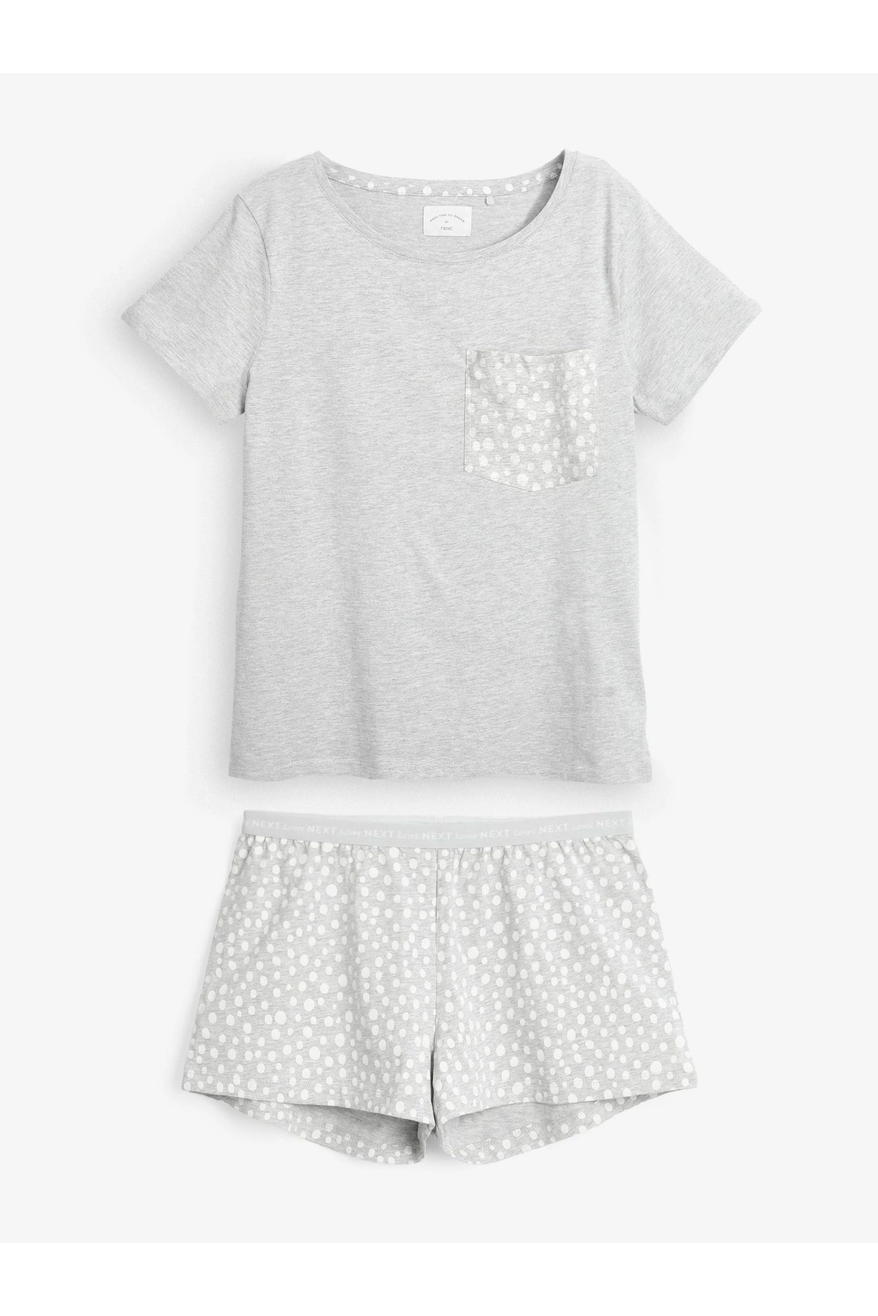 Next Grey Spot Cotton Blend Pyjamas 5 Next Grey Spot Cotton Blend Pyjamas - Image 5