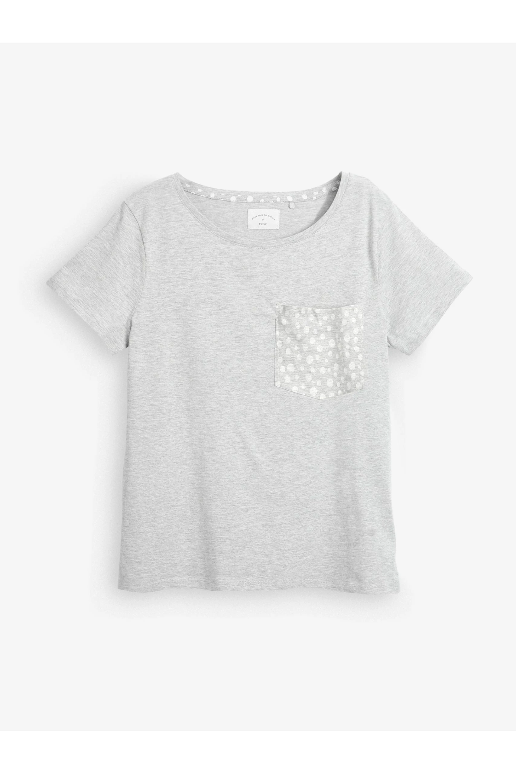 Next Grey Spot Cotton Blend Pyjamas 6 Next Grey Spot Cotton Blend Pyjamas - Image 6