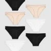 Next Black/White/Nude Cotton Rich Knickers 7 Pack