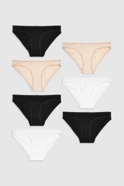 Next Black/White/Nude Cotton Rich Knickers 7 Pack