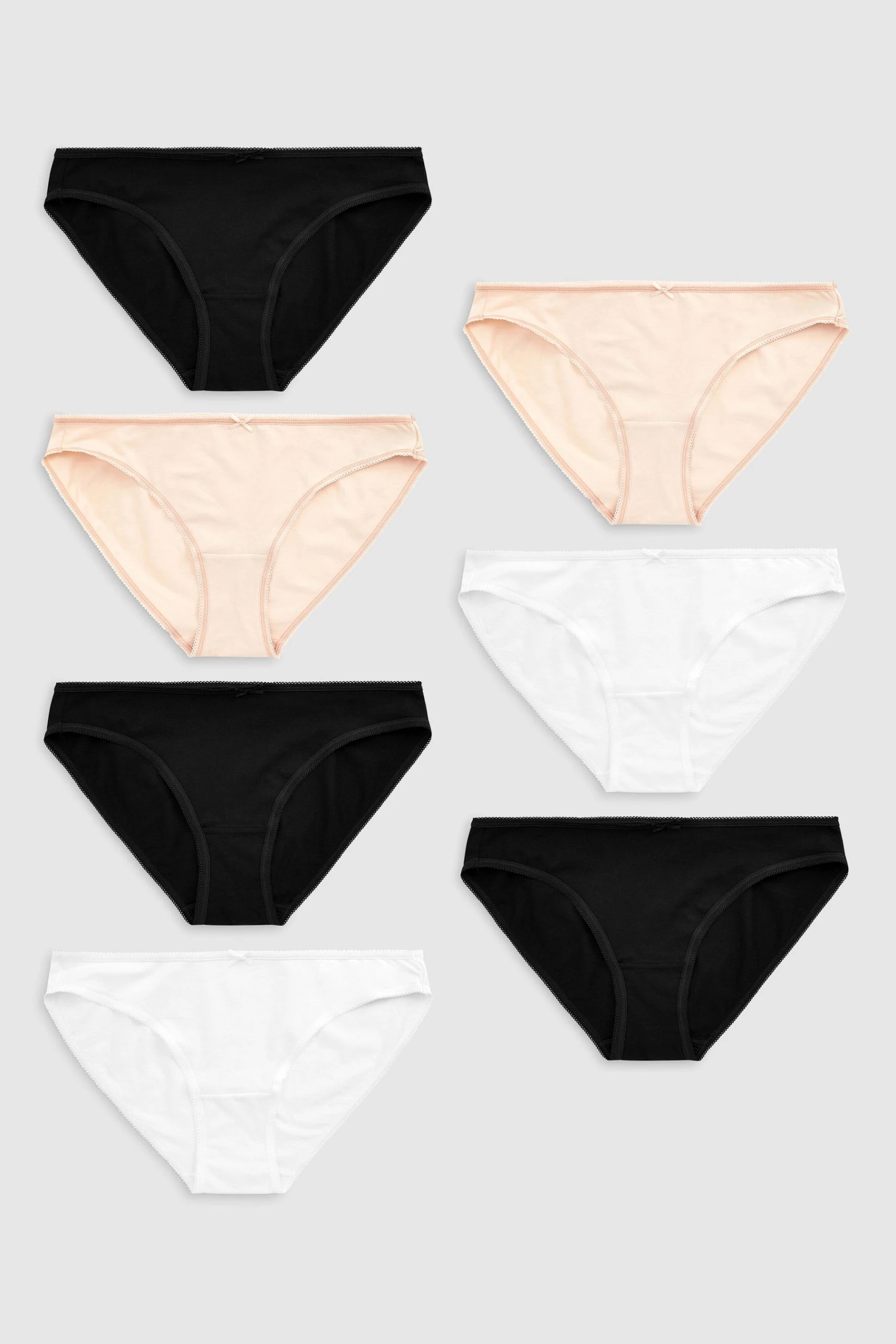 Next Black/White/Nude Cotton Rich Knickers 7 Pack 1 Next Black/White/Nude Cotton Rich Knickers 7 Pack