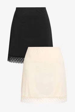 Next Black/Nude Microfibre Short Half Slips Two Pack