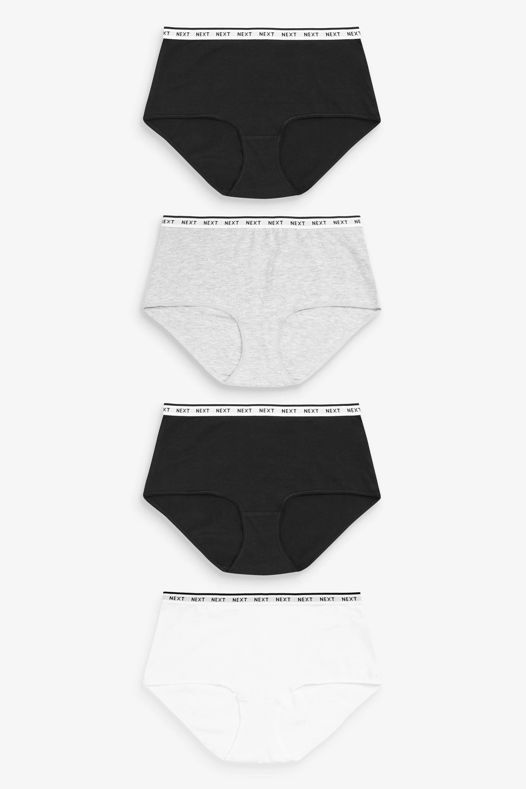 Next Cotton Rich Logo Knickers 4 Pack 1 Next Cotton Rich Logo Knickers 4 Pack
