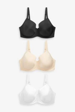 Next Black/White/Nude Smoothing T-Shirt Bras 3 Pack