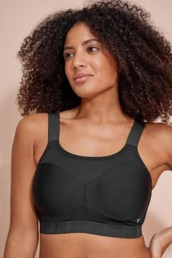 Black Next Active Sports DD+ Non Pad Wired Minimise Bra -Next shop 692851s3 scaled