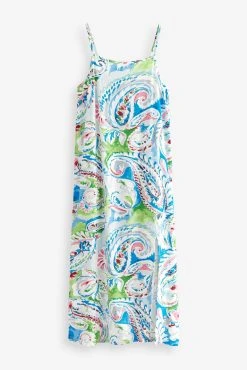 Next Green Paisley Woven Night Slip Pyjamas -Next shop 7CZ794s4 scaled