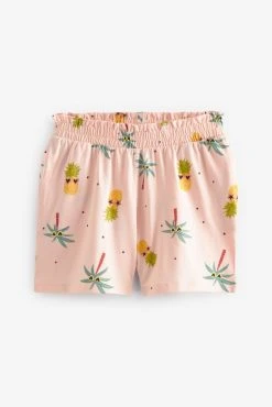 Next Pink/Green Tropical Cotton Blend Short Set Pyjamas 2 Pack -Next shop 7DV 682s10 scaled