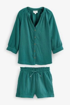 Next Cotton Crinkle Pyjama Short Set -Next shop 7QG 215s7 scaled