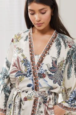 Next Ecru Cream Palm Linen Blend Lightweight Robe -Next shop 7TU 893s5 scaled