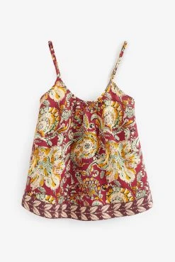 Next Red Paisley Cotton Blend Cami Short Set Pyjamas -Next shop 7UB732s5 scaled