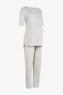 Next Grey Spot Maternity Cotton Blend Pyjamas -Next shop 879832s3 scaled