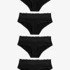 Next Lace Trim Cotton Blend Knickers 4 Pack