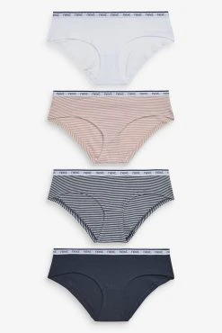 Next Cotton Rich Logo Knickers 4 Pack