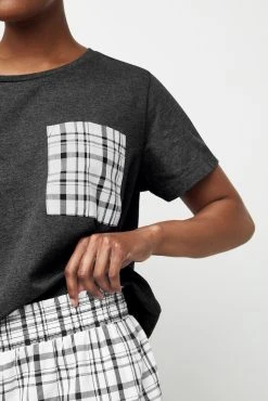 Next Black/White Check Cotton Blend Pyjamas 2 Pack -Next shop A10562s7 scaled