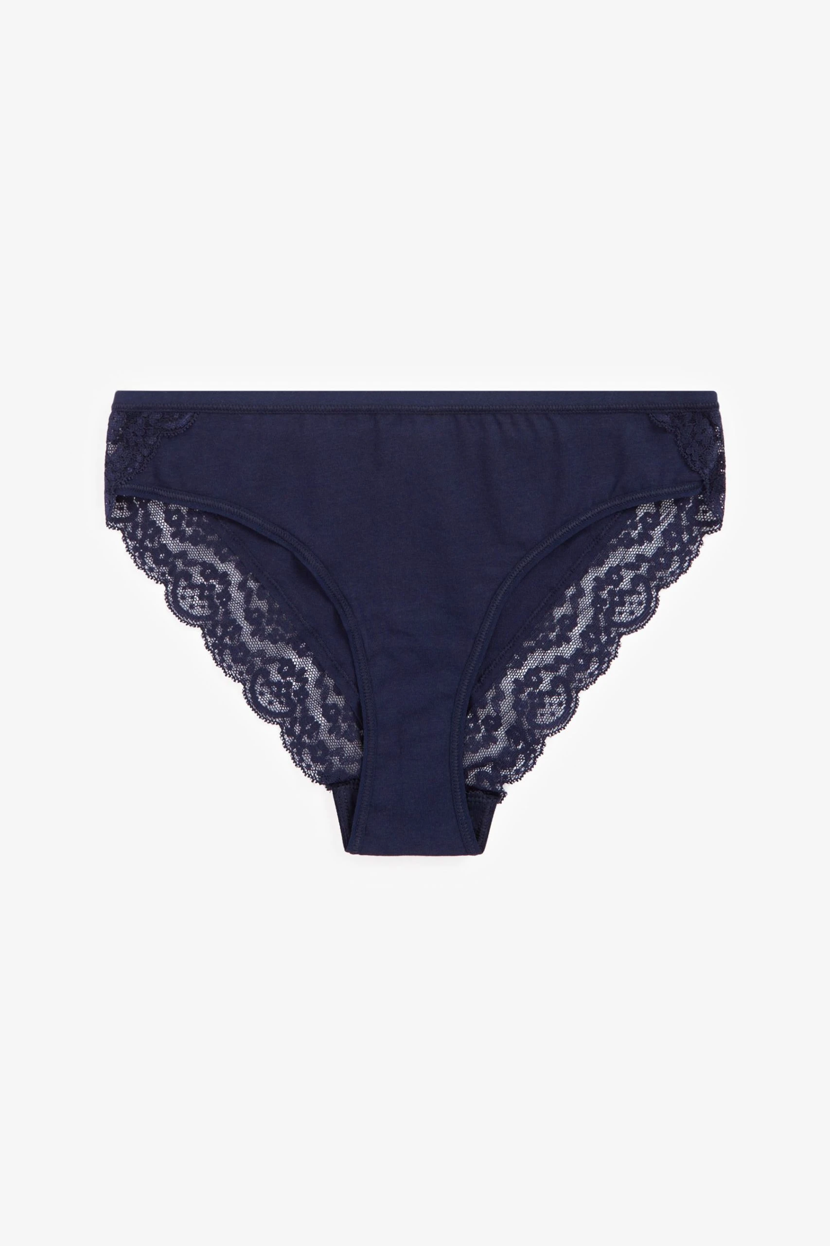 Next Lace Trim Cotton Blend Knickers 4 Pack 4 Next Lace Trim Cotton Blend Knickers 4 Pack - Image 4