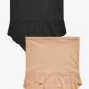 Next Black/Nude Tummy Control Shaping Ribbed Knickers 2 Pack