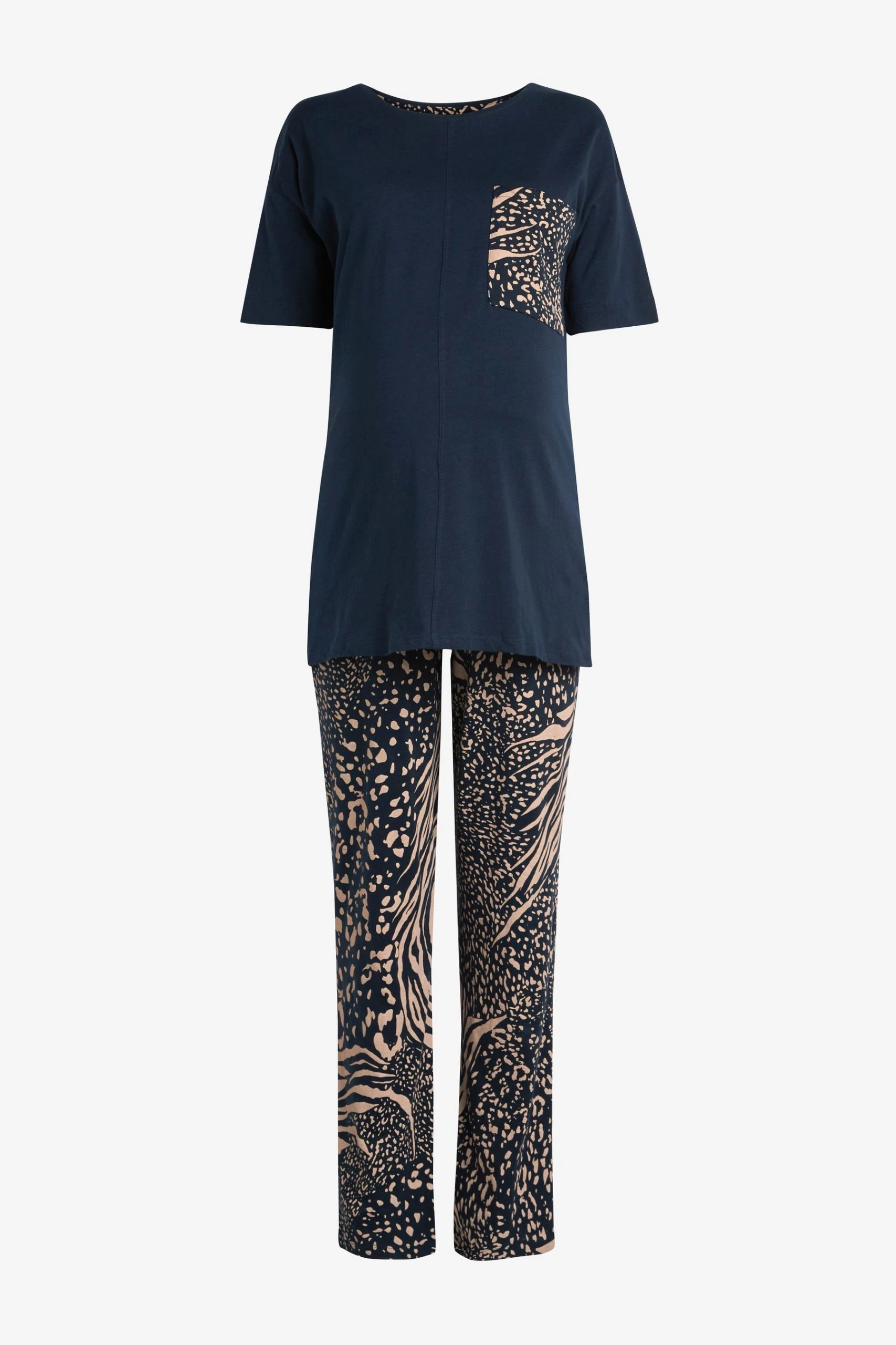 Next Navy Blue Animal Maternity Cotton Short Sleeve Pyjamas 6 Next Navy Blue Animal Maternity Cotton Short Sleeve Pyjamas - Image 6