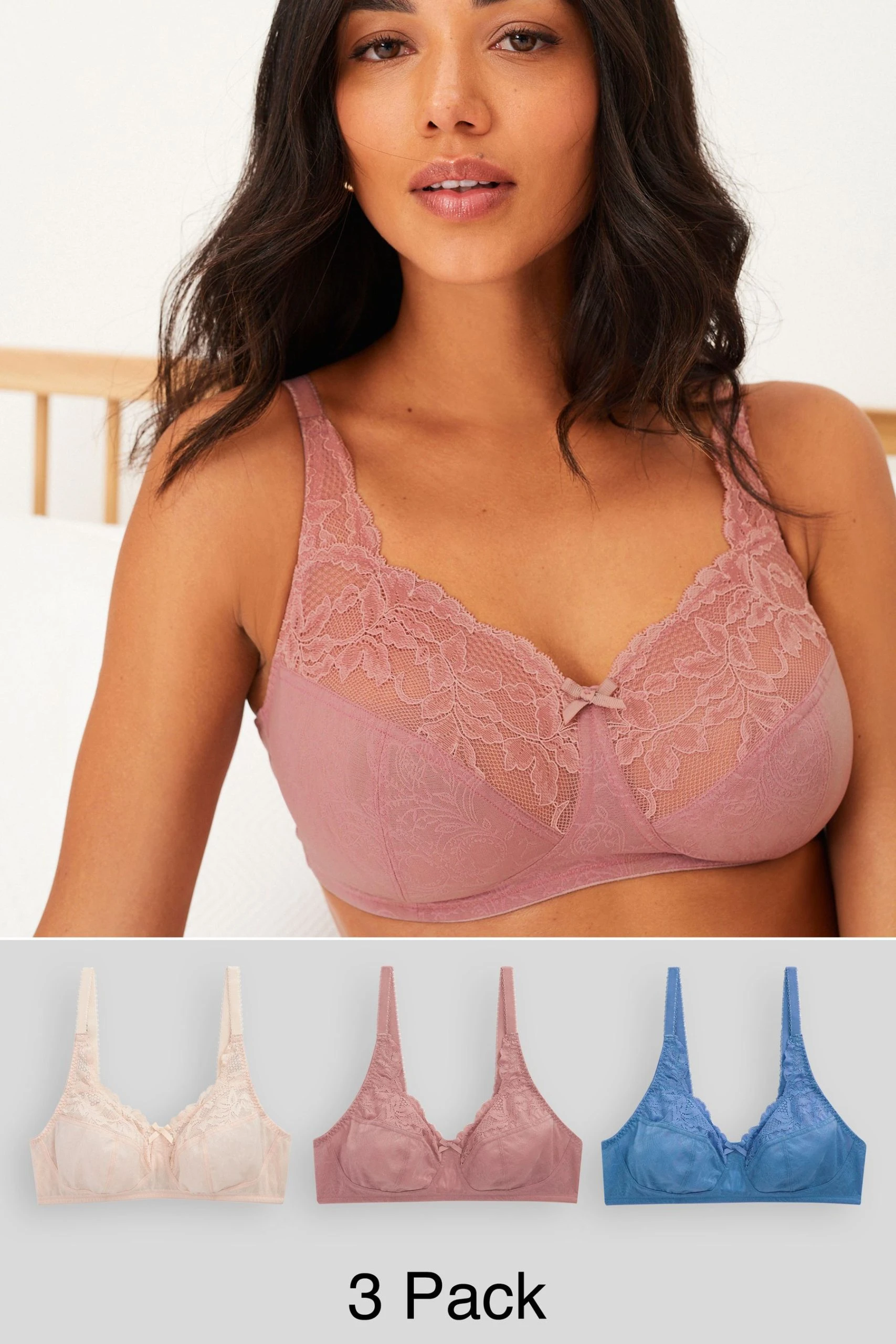 Next Total Support Non Pad Non Wire Full Cup Lace Bras 3 Pack 1 Next Total Support Non Pad Non Wire Full Cup Lace Bras 3 Pack