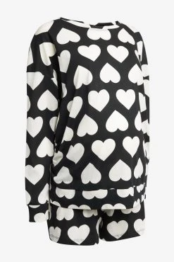 Next Black/White Heart Maternity Cotton Short And Long Pyjamas 2 Pack -Next shop C01 222s10 scaled