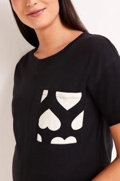 Next Black/White Heart Maternity Cotton Short And Long Pyjamas 2 Pack -Next shop C01 222s8 scaled