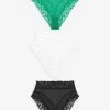 Next Floral Lace Trim & Mesh Knickers 3 Pack