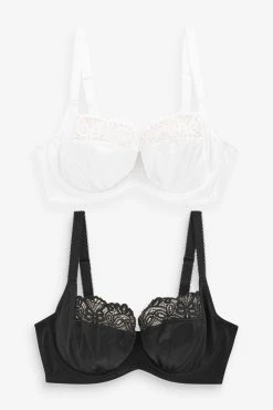 Next Black/White Ultimate Support F-K Cup Non Pad Full Cup Bras 2 Pack