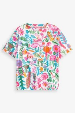 Next Lucy Tiffney White Floral Lucy Tiffney White Floral Short Sleeve Long Leg Pyjamas Set -Next shop C06080s6 scaled