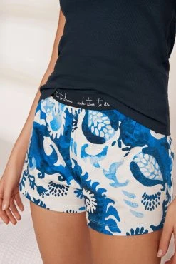 Next Cotton Blend Ribbed Vest Short Pyjamas Set -Next shop C13 595s4 scaled