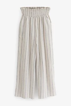 Next Cream Stripe Linen Blend Vest Pyjama Set -Next shop C20 785s10 scaled