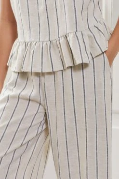 Next Cream Stripe Linen Blend Vest Pyjama Set -Next shop C20 785s7 scaled