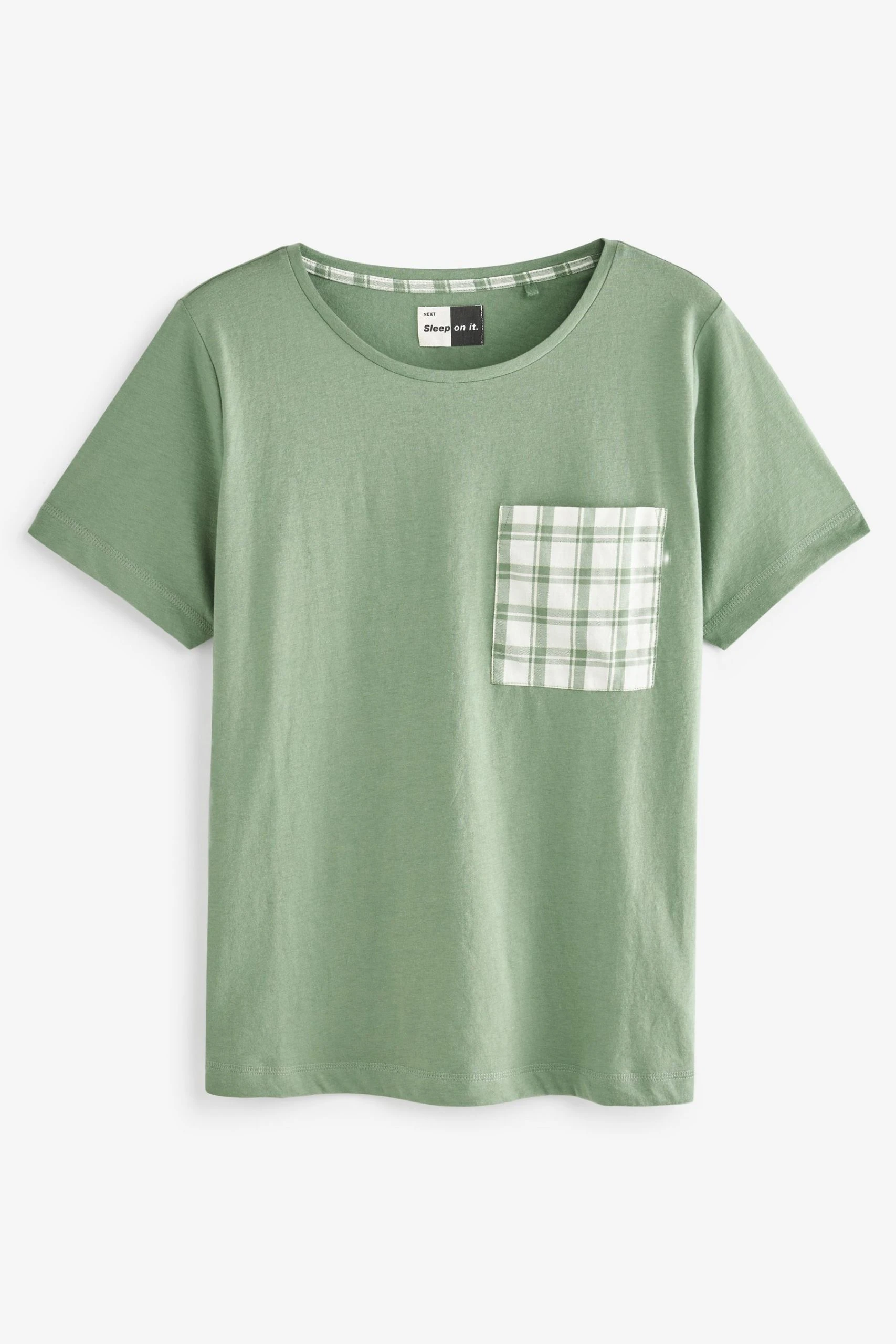 Next Green Cotton Blend Pyjamas 2 Pack 2 Next Green Cotton Blend Pyjamas 2 Pack - Image 2