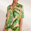 Next Pink Palm Leaf Button Through Short Set Pyjamas